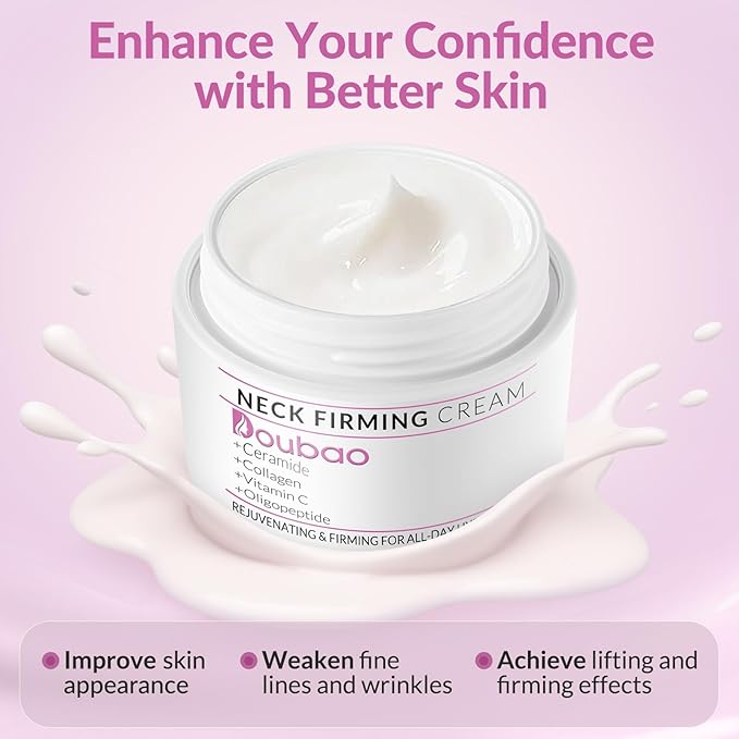 Neck Firming Creams for Tightening and Firming, Moisturizer Face Cream with Collagen, Hyaluronic Acid, Day & Night Anti-Aging Skin Tightening Cream Neck, Décolleté & Face – 1.7Fl Oz-FemmiqueWomen