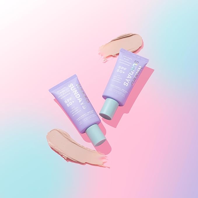 Naked Sundays SPF 50 Mineral Facial Sunscreen, Hydrating SPF with Zinc Oxide, Primer & Sheer Tint for Healthy Glow - 2 pack-FemmiqueWomen