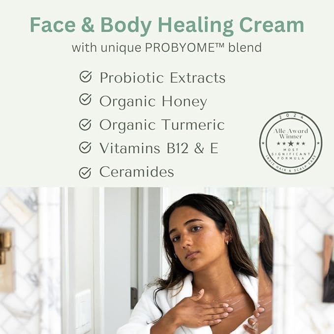 Yobee Body & Face Moisturizing Cream for Dry, Sensitive Skin | Probiotic extracts, Honey, Turmeric, Vitamin B12, Ceramides, Shea Butter | Fragrance Free | For Kids & Adults (3)-FemmiqueWomen