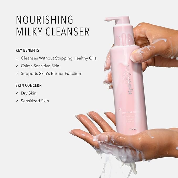 HydroPeptide Cashmere Cleanse, Facial Rose Milk, Clean & Balance Skin's Natural Oils, 6.76 Ounce-FemmiqueWomen