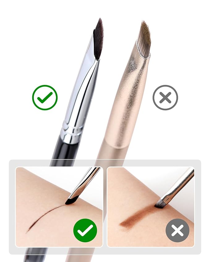 Eyeliner Brush, EIGSHOW Sickle Angled Gel Eyeliner Makeup Brush for Precise Eye Liner, Eyebrow, Eyelid with Ultra Thin Curved Vegan Bristles (E865)-FemmiqueWomen