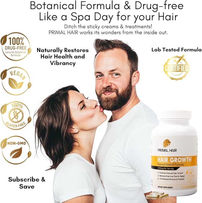 3 PK- 100% Natural Growth Treatment, Reduces Hair Loss, US Patented Formula Proven Effective for Men & Women, 100% Vegan, Non-GMO, 90-Day Supply, 3 Pack-FemmiqueWomen