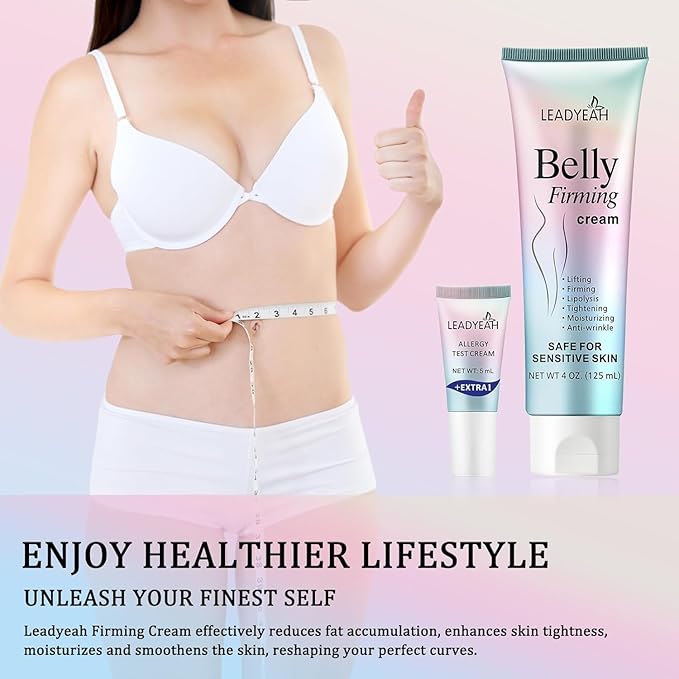 B Flat Belly Firming Cream - Moisturizing, Lifting, Firming for Stomach, Thighs and Butt, Body Lotion gift for Women and Men, 125 ML +5 ML-FemmiqueWomen
