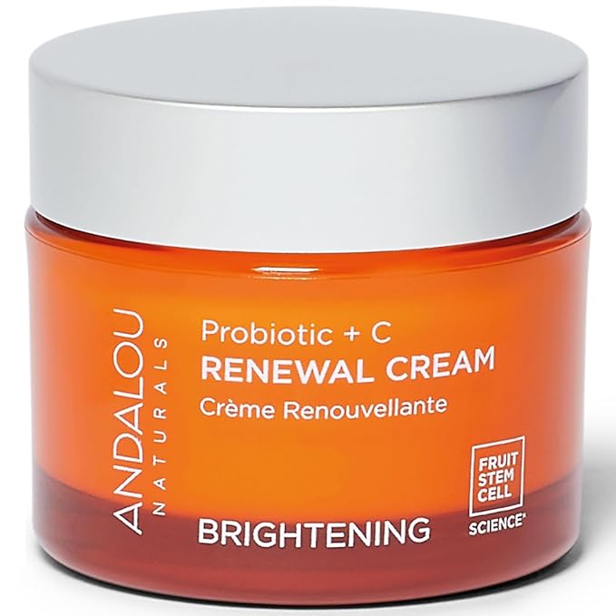 Andalou Naturals Probiotic + C Renewal Cream, Probiotic Plus C, Complexion Enhancing Face Moisturizer, Helps Promote Firmer Skin & More Even Skin Tone, Lightweight Hydrating Facial Moisturizer, 1.7 Oz-FemmiqueWomen