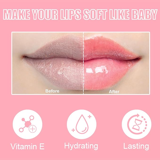 2Pcs Crystal Jelly Lip Oil Big Brush Head Moisturizing Lip Gloss Hydrating Tinted Lip Balm, Long Lasting & Nourishing Lip Glow Oil, Non-sticky Fresh Texture-FemmiqueWomen