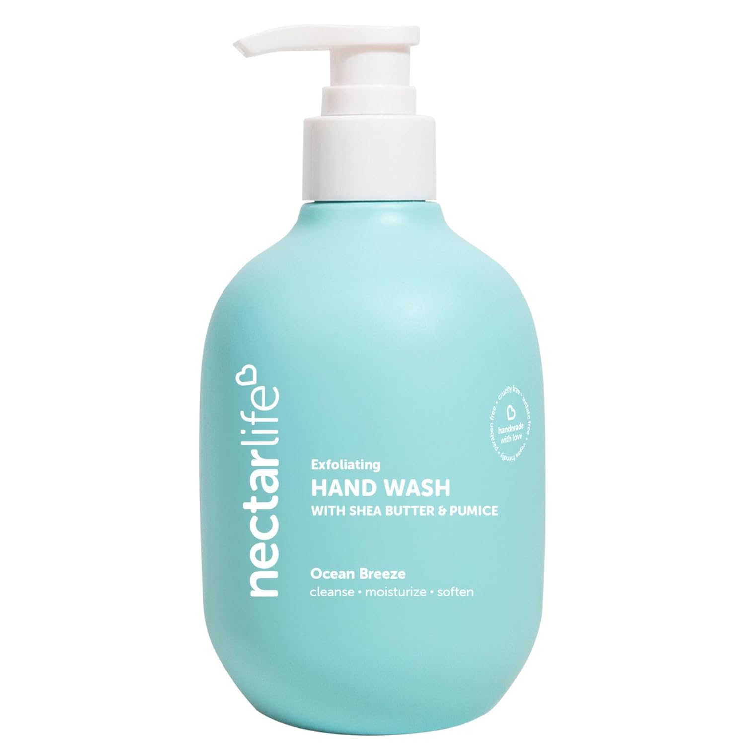 Nectar Life Exfoliating & Moisturizing Hand Wash, Volcanic Pumice for Hand Scrub, Shea Butter Softens Hands, Clean Vegan Ingredients. Ocean Breeze Scent-FemmiqueWomen