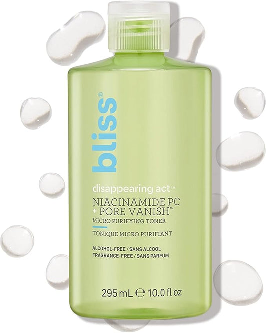 Bliss Disappearing Act Niacinamide Toner - 10 Fl Oz - Pore Vanish Complex - Purifies and Minimizes Pores - Alcohol-Free Face Toner - Clean - Vegan & Cruelty Free-FemmiqueWomen