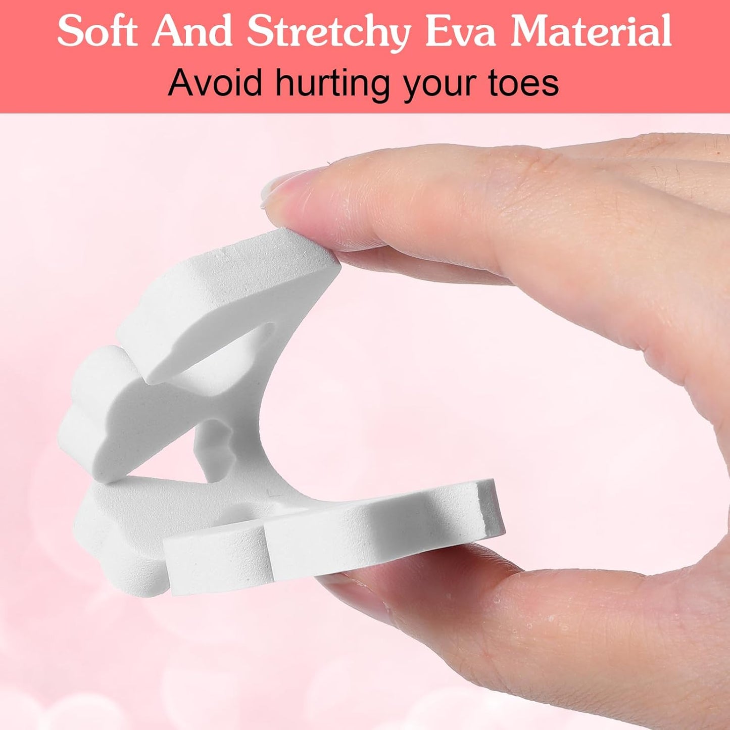 300 Pcs Toe Separators for Nail Polish Bulk Toe Separator Pedicure Correct Foot for Men Women Nail Polish Comfy Soft Pedicure Supplies(White)-FemmiqueWomen