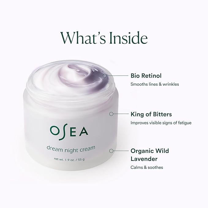 OSEA Dream Night Cream - Anti-Aging Hydrating Face Cream with Algae-Derived Bio Retinol - Plumps, Firms, & Smooths Line and Wrinkles-FemmiqueWomen