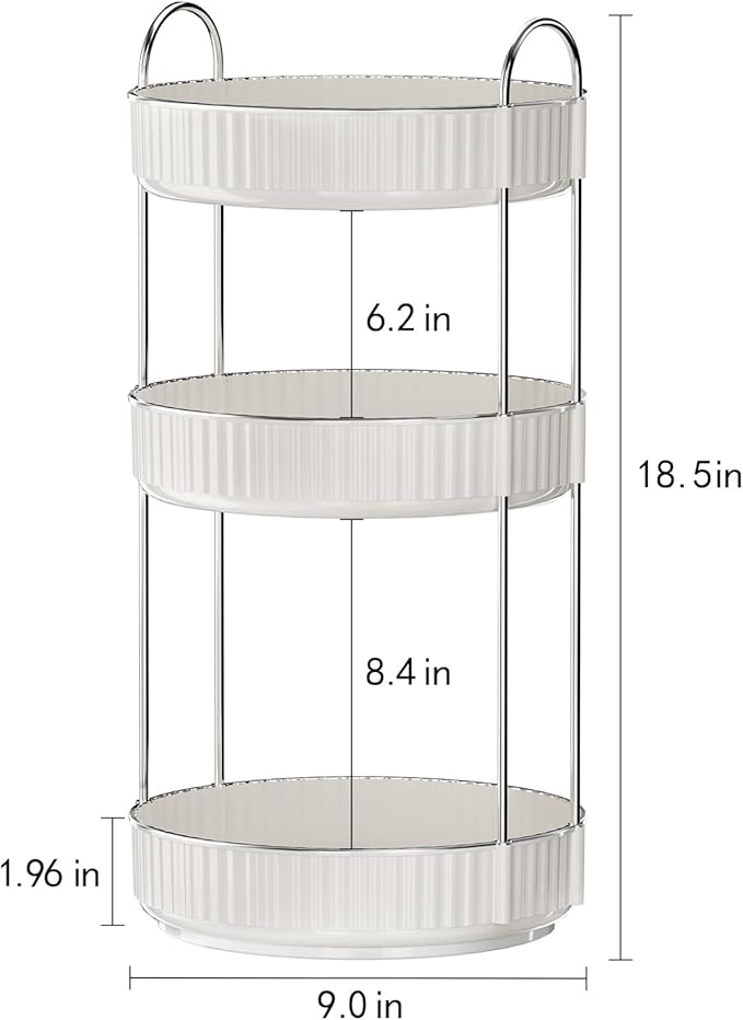 Rotating Makeup Organizer for Vanity,3 Tier High-Capacity Skincare Clear Make Up Storage Perfume Organizers Cosmetic Dresser Organizer Countertop 360 Spinning-FemmiqueWomen