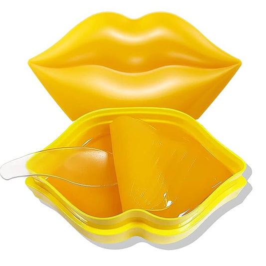 20Pcs Moisturizing Lip Mask, Restores Moisture Lip Care Mask for Dry Lips and Lip Lines Lips Overnight Lip Care, Gel Treatment Lip Masks Plumping Lips Mask (Yellow)-FemmiqueWomen