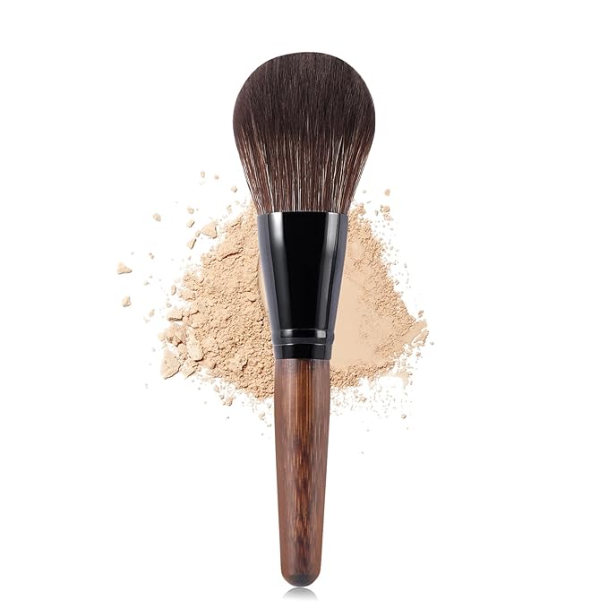 Large Bamboo Mineral Powder Brush, Fluffy Foundation Makeup Brush Kabuki Brushes with Soft Synthetic Bristles for Loose & Pressed Powder, Liquid, Cream, Buffing, Blending, Vegan & Cruelty-Free Tool-FemmiqueWomen