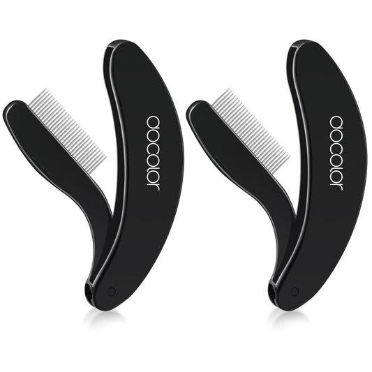 docolor Foldable Eyelash Comb 2 PCS Separator Folding Lash Comb Eyebrow Mascara Applicator Eyelash Definer Arc Designed Cosmetic Brushes Tool-FemmiqueWomen