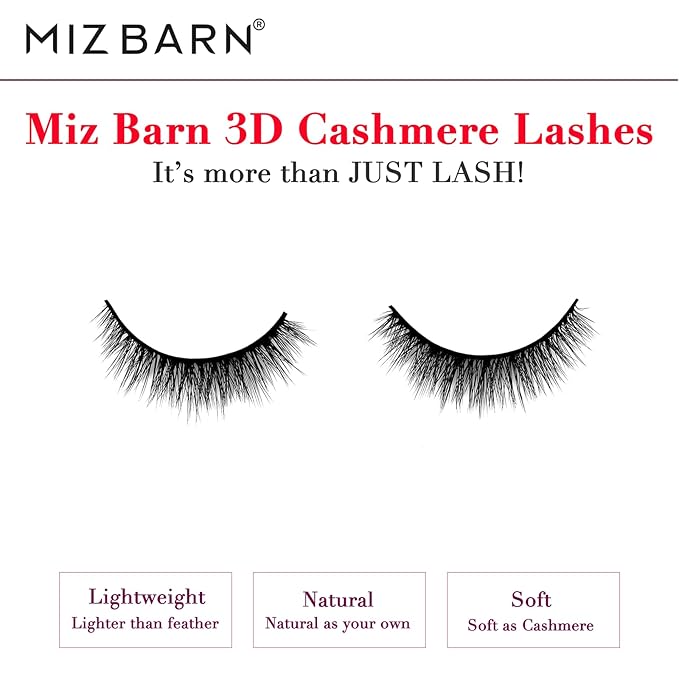 Miz Barn Lashes 5 Pairs Cat Eyes Wispy Lightweight Natural 3D Cashmere Soft Long Extension Eyelashes Pack Handmade Luxurious Volume Fluffy False Eyelashes (CF109)-FemmiqueWomen