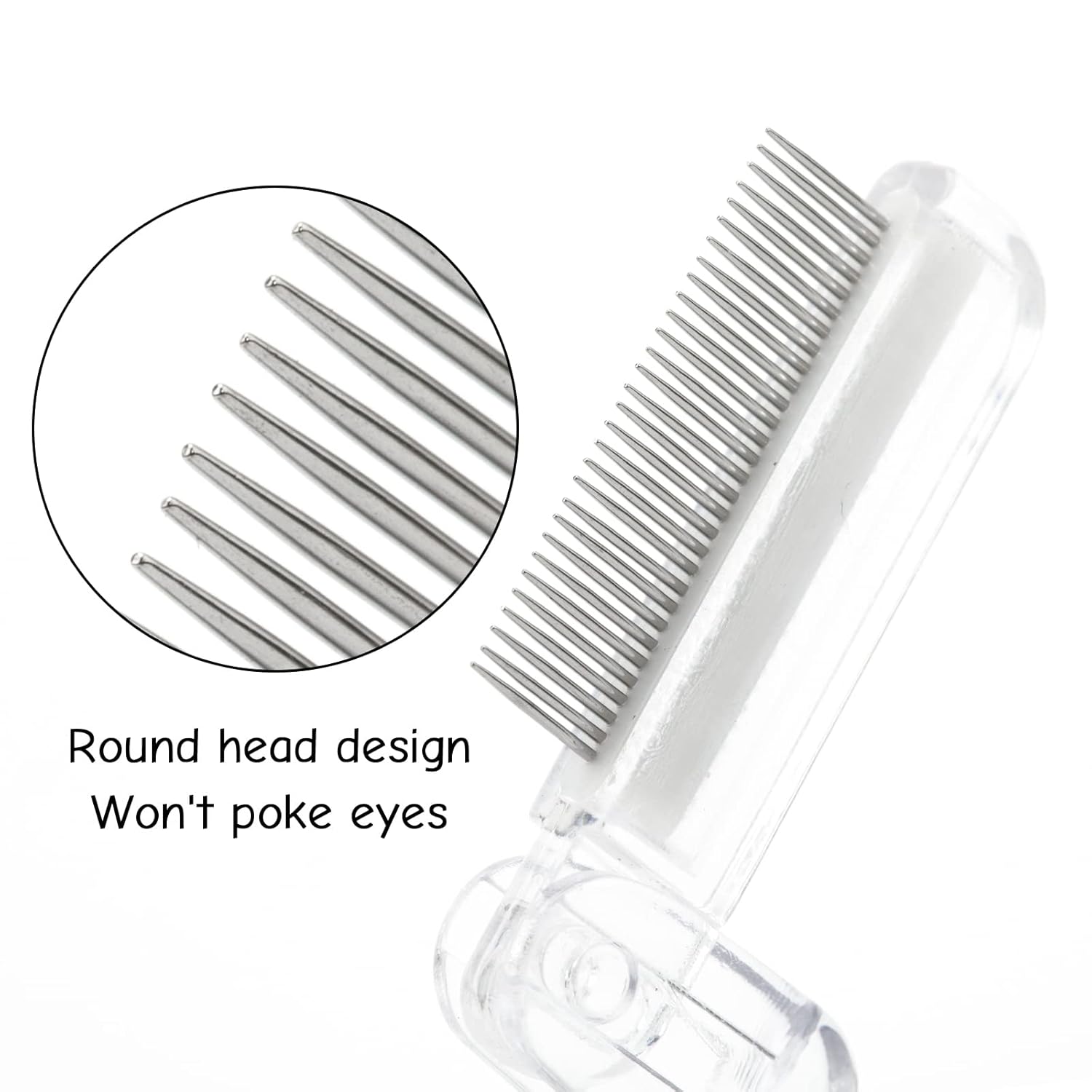 G2PLUS 2PCS Folding Eyelash Comb, Eyelash Separator Tool, White Eyebrow Comb Metal Teeth, Eyelash Brush Tool for Lash & Brow-FemmiqueWomen