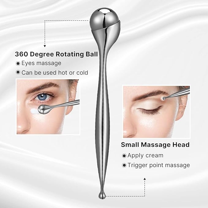 2-in-1 Eye Cream Applicator and Ice Roller, Face Massager Tool for Puffiness, Eye Bags, Muscle Ache-FemmiqueWomen