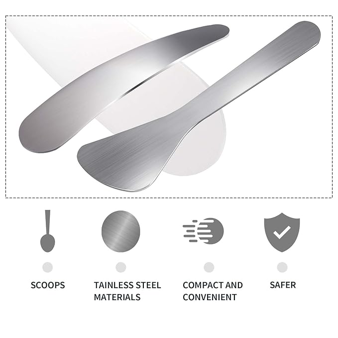 2Pcs Mini Metal Cosmetic Spatulas, Makeup Spatulas, Skincare Spatula, Cream Spatula, Beauty Accessories for Mixing and Sampling Plant Masks, Skin Care Creams, Eye Cream, Essences(Style 2)-FemmiqueWomen