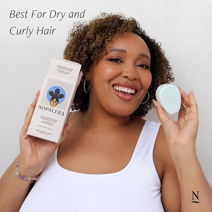 Nopalera Shampoo Bar - Moisturize and Shine, For Dry or Curly Hair, Color Safe, Paraben Free, Silicone & Sulfate Free, Made With Prickly Pear Oil (3.65 oz)-FemmiqueWomen