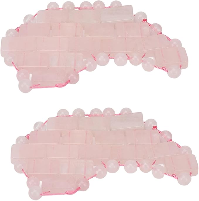 2Pcs Jade Eye Mask, Jadestone Eye Patch, Rose Quartz Anti Aging Eye Pad Sleep Eye Pad to Eliminate Wrinkles, Puffiness & Irritation (Reusable)-FemmiqueWomen