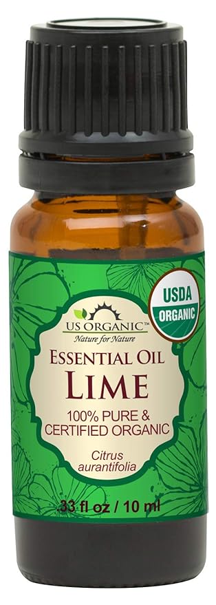 US Organic Lime Essential Oil - Certified Organic, Steam Distilled - W/Euro droppers (More Size Variations Available) (10 ml / .33 fl oz)-FemmiqueWomen