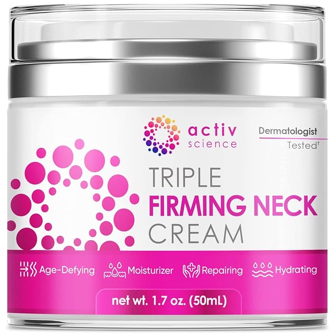 ACTIVSCIENCE Neck Firming Cream - Natural Anti-Aging Facial Moisturizer with Retinol Collagen & Hyaluronic Acid - Day & Night Anti-Wrinkle Cream - Firming, Hydrating Face Cream-FemmiqueWomen