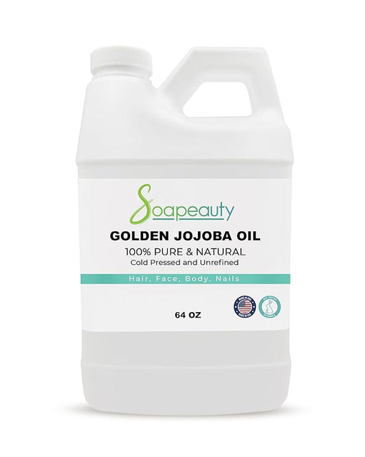 Soapeauty Golden Jojoba Oil | 100% Pure & Natural | Unrefined, Cold Pressed, Hexane Free | Moisturizing Oil for Skin, Face, Hair & Nails - 64 Fl Oz-FemmiqueWomen