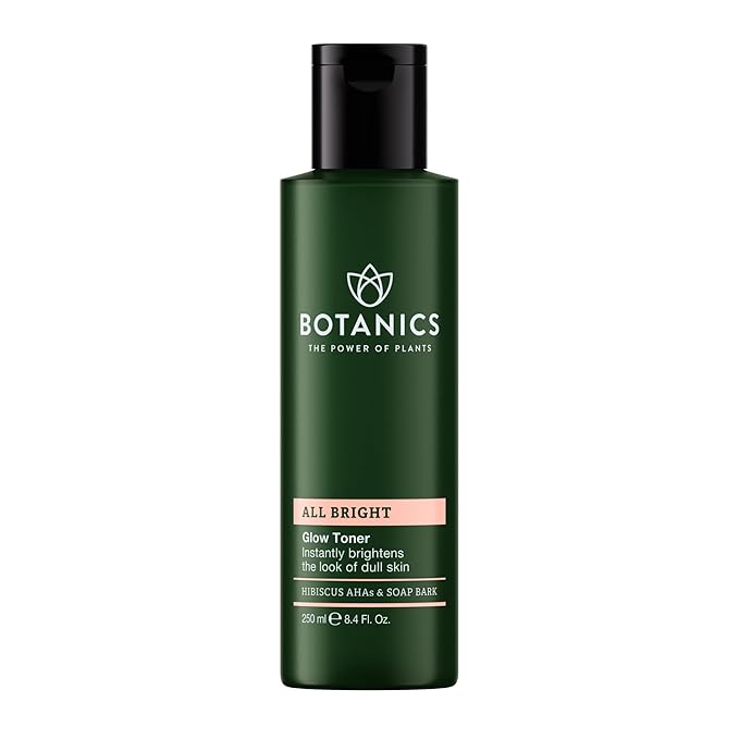 Botanics Glow Toner for Face - Enriched with Hibiscus AHA Exfoliant & Soap Bark - Non-Drying - Vegan and Cruelty-Free Face Toner for Women & Men (8.4 Fl Oz)-FemmiqueWomen
