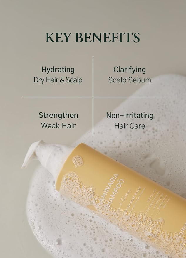 laferme Laminaria Shampoo with Organic Ingredient, Korean Clarifying Shampoo, Hydrating for Dry Hair, Strengthening for Weak Hair, Sulfate & Paraben-Free, for Women & Men, 33.8 FL OZ, Pear & Freesia-FemmiqueWomen
