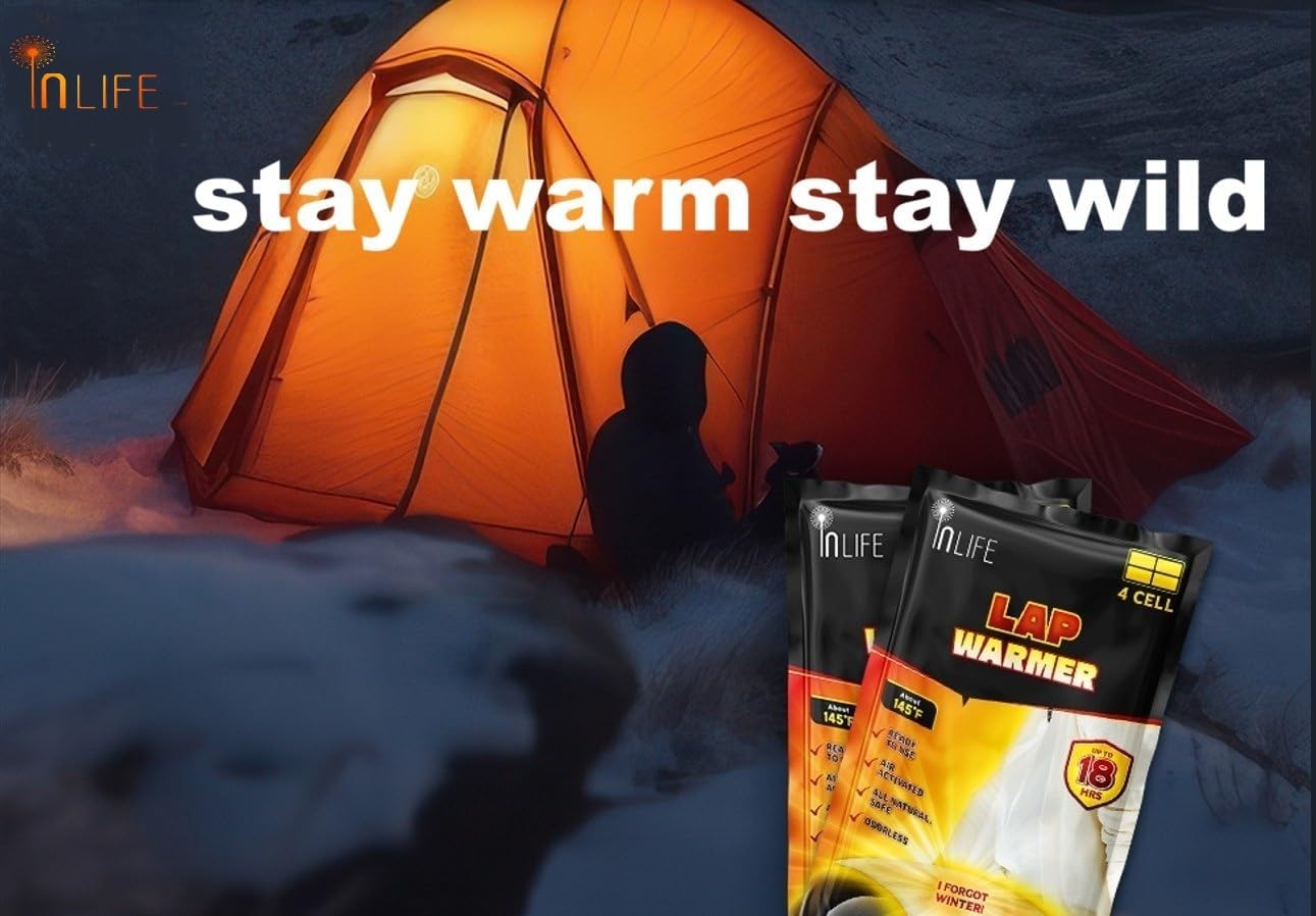 InLife Super Warmer for Lap and Body, All Natural & Safe, Bigger & Wider Area Covered, Higher Heating 145°F, Air Activated, Easy & Comfort, Steady Longer Lasting, Odorless, 10 Packs-FemmiqueWomen