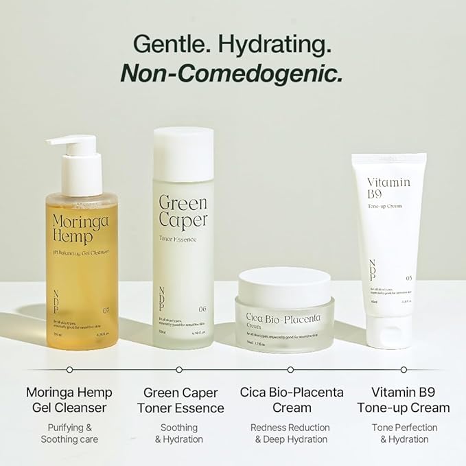 NDP Moringa Hemp Gel Cleanser, Gel-to-Foam, pH Balancing, Vegan, Non-Stripping, Hydrating Face Wash for Sensitive Skin – Fragrance-Free, Clean Beauty, Korean Skincare, 200ml / 6.76 fl oz-FemmiqueWomen