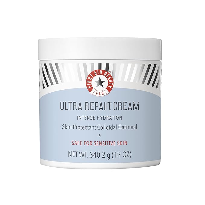 First Aid Beauty - Ultra Repair Cream, Intense Hydration Whipped Colloidal Oatmeal, Clinically Proven to Strengthen Skin Barrier in 7 Days & Helps Relieve Eczema, Luxury Face & Body Moisturizer, 12 oz-FemmiqueWomen