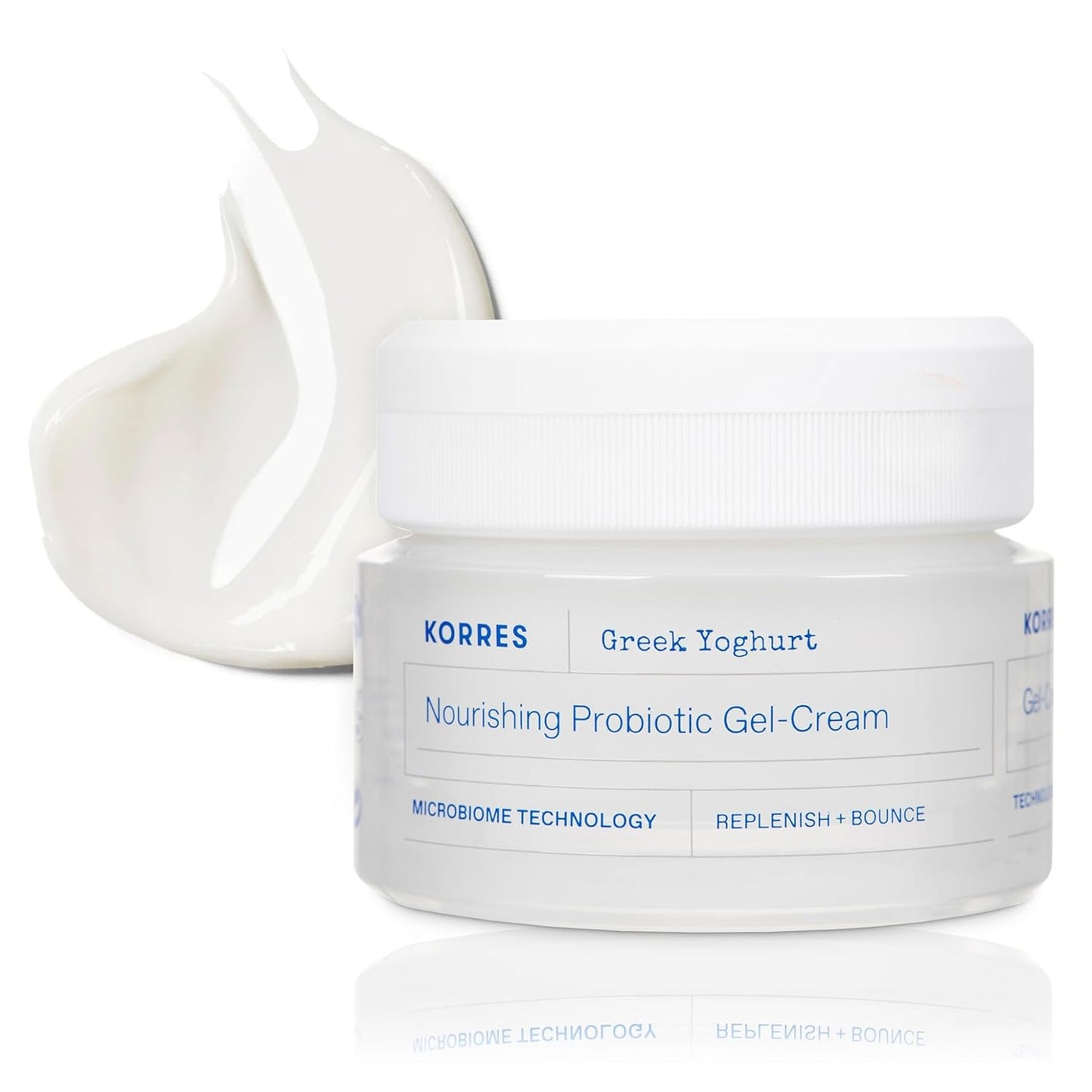 KORRES Greek Yoghurt Nourishing Probiotic Gel-Cream, Lightweight Face Moisturizer with Pre and Probiotics, Time-Released Hydration for 48 Hours, Microbiome Technology for Balanced Skin, 1.4 Fl Oz-FemmiqueWomen