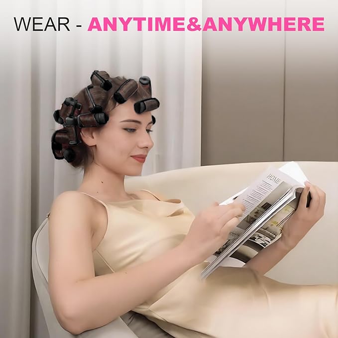 36 Pieces Soft Foam Hair Curlers - Flexible Sleeping Curlers for Hair Styling (1.2inch, Black)-FemmiqueWomen