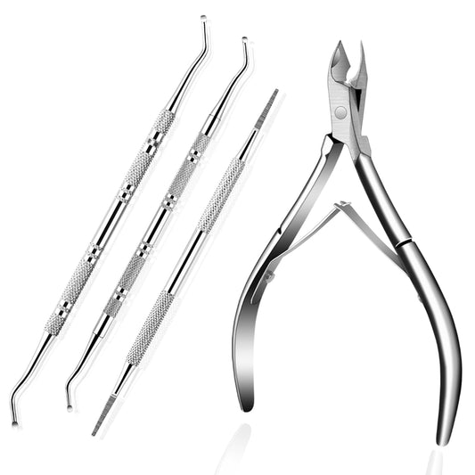 Ingrown Toenail Tool Kit, Ingrown Toenail Removal Kit: Ingrown Toenail Clippers, Ingrown Toenail File and Lifters, Under Nail Cleaner - Professional Pedicure Tools Set for Effective Treatment-FemmiqueWomen