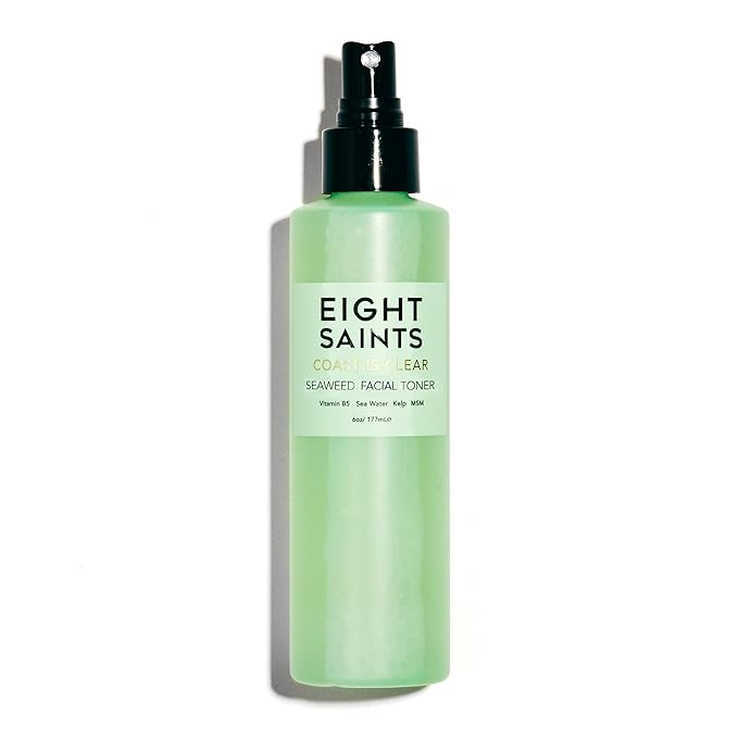 Eight Saints Coast is Clear Seaweed Anti Aging Face Toner, Natural and Organic Alcohol Free Witch Hazel Toner for Face, Minimizes Large Pores and Redness, 6 Ounces-FemmiqueWomen