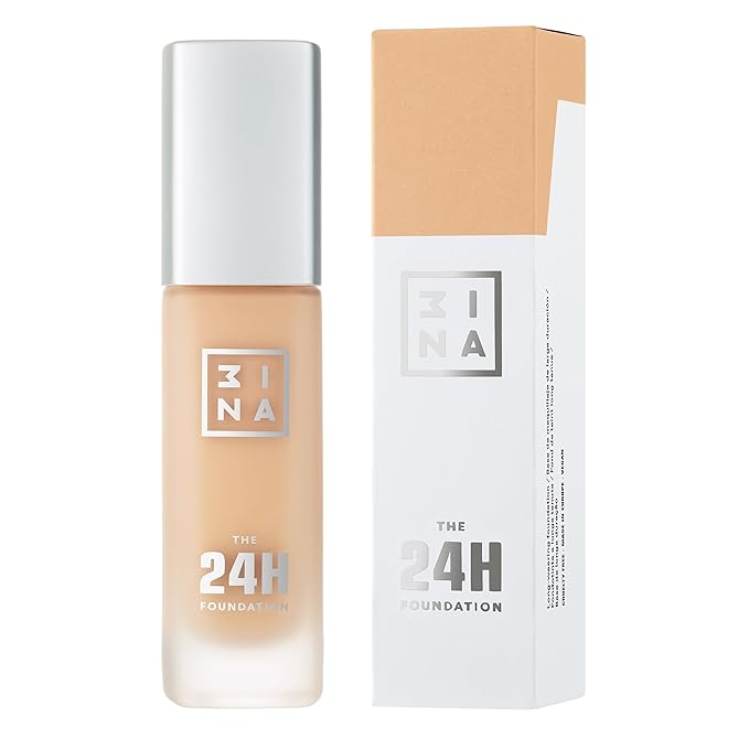 3INA The 24H Foundation 636-24H Long-Wearing Formula - Medium To High Buildable Coverage - Smooth Matte Finish - Expanded Shade Selection - Waterproof, Cruelty Free, Vegan Makeup - 1.01 Oz-FemmiqueWomen