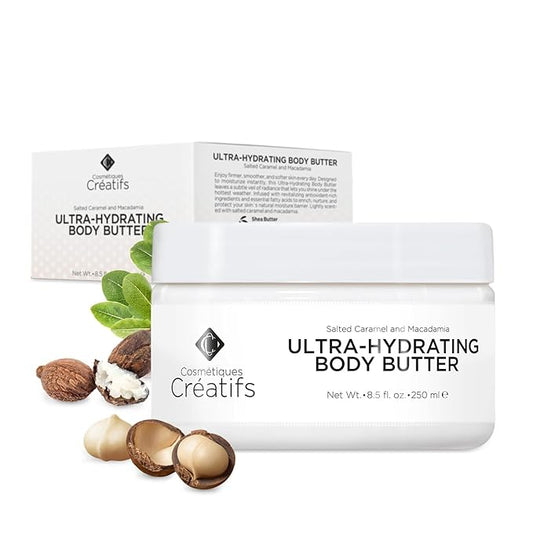 Ultra-Hydrating Body Butter with Shea Butter, 8.5 fl. oz., Salted Caramel and Macadamia Scent, Deep Moisturizing, Soothes, Repairs, and Nourishes Skin-FemmiqueWomen