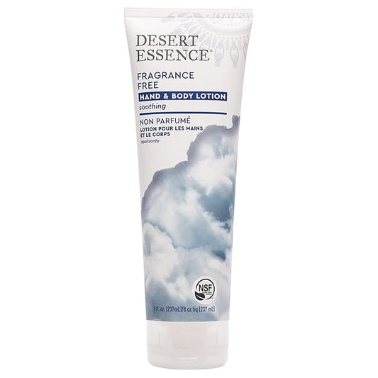 Desert Essence Fragrance Free Hand & Body Lotion - 8 Fl Ounce - Soothing - Aloe Vera - Shea Butter - Green Tea - Coconut Oil - Jojoba Oil-FemmiqueWomen