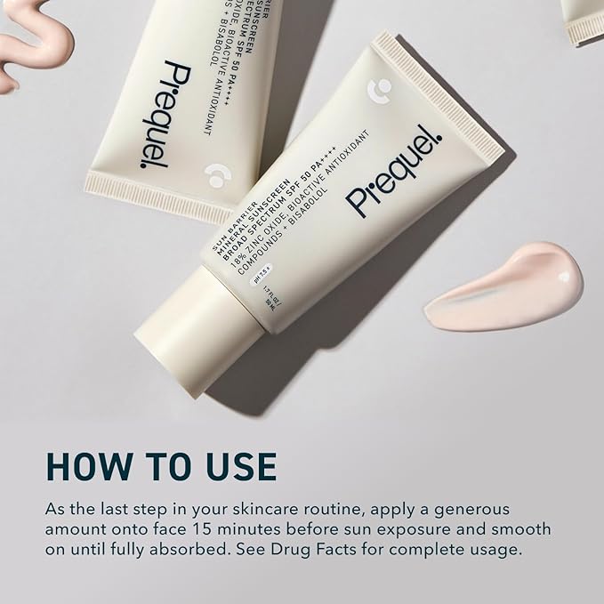 Skin Sun Barrier Mineral Sunscreen SPF 50. PA++++ Broad Spectrum Zinc Oxide Sunblock with Semi-Transparent Lightweight Texture. Moisturizing UV Defense for Face. Travel Size, 1.7oz-FemmiqueWomen