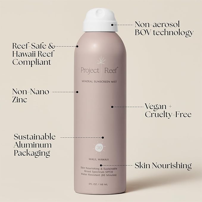 SPF 30 Mineral Sunscreen Spray - Non-Aerosol, Reef Safe, Zinc Sun Block w/ Natural Ingredients, No White Cast Sunscreen for All Skin Types-FemmiqueWomen