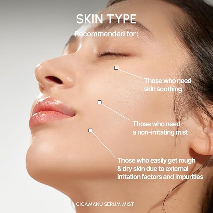 Parnell Cicamanu Serum Mist - Centella Asiatica, Hyaluronic Acid, Ceramide, LHA, Balancing Oil, Moisturizing and Soothing for Radiant Skin (1.69 Fl Oz / 50ml)-FemmiqueWomen