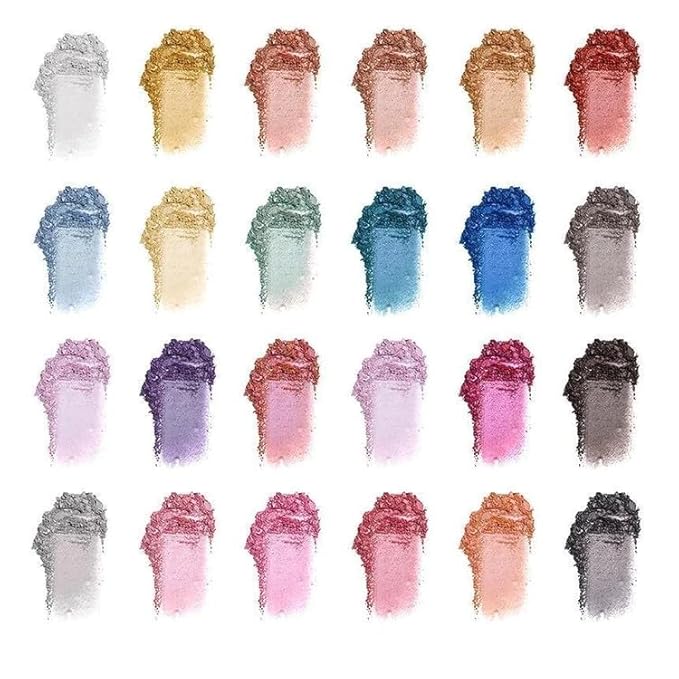 24 Shade Eyeshadow Palette Ibiza glamorous shimmers bold mattes strong pastel tones long lasting full pigment-FemmiqueWomen