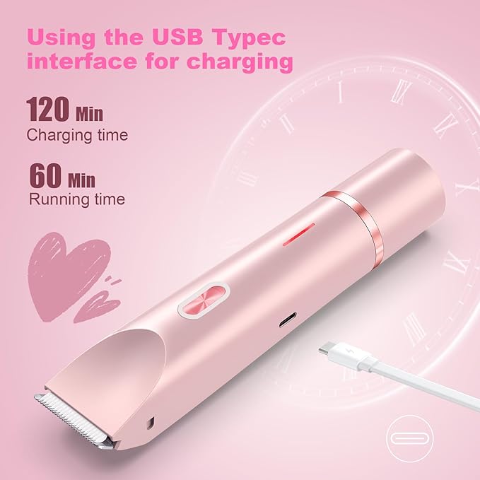 2025 New Bikini Trimmer for Women,Dermave Bikini Shaver,2-in-1 Electric Razors for Women(Pink)-FemmiqueWomen