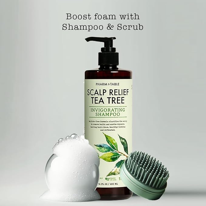 Tea Tree Shampoo For Men and Women, Deep Cleansing Sulfate-Free Formula - Relief for Dry Itchy Scalp - Infused with Tea Tree oil, Mint, Biotin and Vitamin E, 16.2oz-FemmiqueWomen