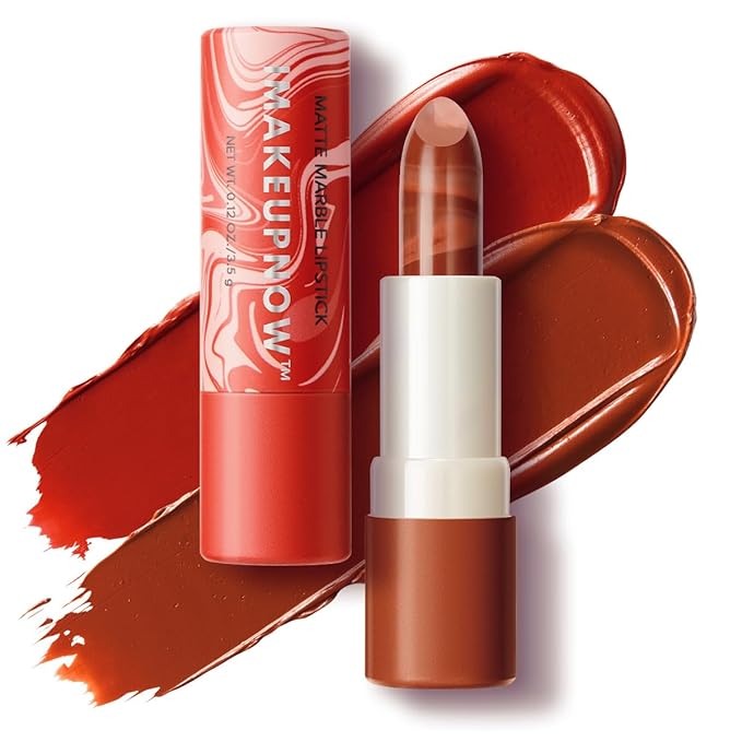 2PCS Marbled Matte Lip Stick Makeup - Velvety Finish | Naked-lip Feel, Full Coverage, D002+D004-FemmiqueWomen