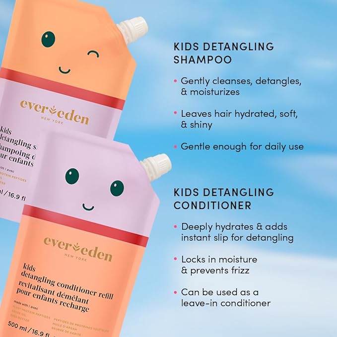 Evereden Kids Shampoo Refill, 16.9 fl oz | Detangling, Clean, Non-Toxic Ingredients | Gentle Kids Haircare-FemmiqueWomen