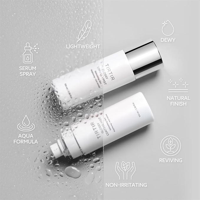 TIRTIR Glossy Coating Mist 3.38 fl. oz, Illuminating Polyglutamic Acid Face Mist for Fresh, Glowing Skin,Cooling, Soothing, Makeup Prep Spray-FemmiqueWomen
