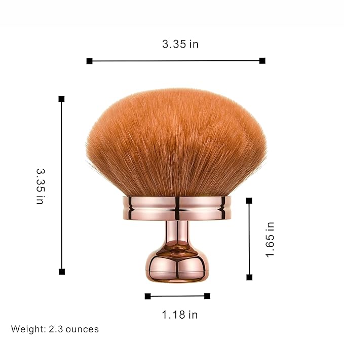 Extra Large Kabuki Brush Set for Body and Face, for blush, loose powder manicure multi-functional and tanning, Gift for women with Velvet Bag(RoseGold 2pcs)-FemmiqueWomen