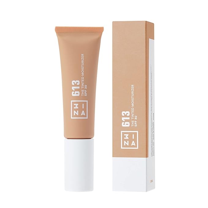 3INA 613 Tinted Moisturizer for Face with SPF 30 - Nude - BB Cream with Light to Medium Coverage - Hyaluronic Acid Moisturizer for All Skin Tones - Vegan, Cruelty and Paraben Free Make Up - 1 oz-FemmiqueWomen