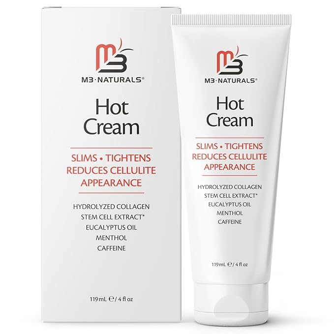 M3 Naturals Hot Cream for Belly Butt and Thighs Cellulite Cream for Thighs and Butt Fast Body Sweat Activator with Caffeine and Collagen - Invigorating Sweat Cream for Workouts and Body Sculpting-FemmiqueWomen